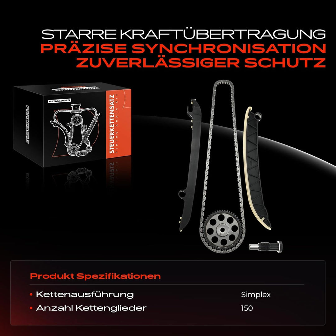 Frankberg Steuerkettensatz Kompatibel mit A1 A3 Altea Leon Fabia II Octavia II Caddy III Golf VI J-e