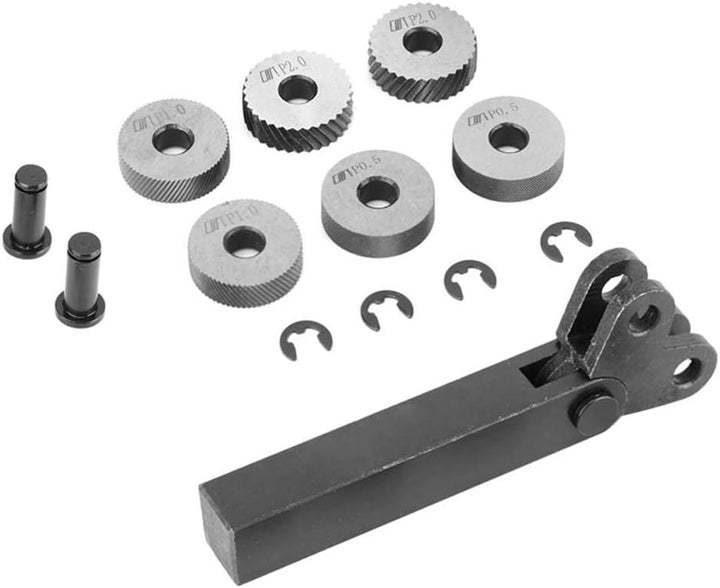 7 stücke Rändelwerkzeug Schwarz Stahl Rändel 0,5/1 / 2mm Diagonale Dual Linear Rad Für Bearbeitungsm