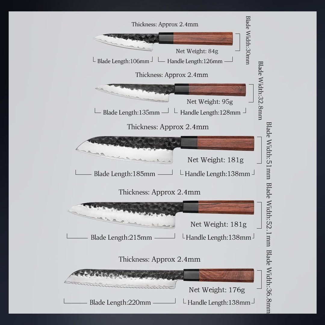 HEZHEN Messerset Profi Küchenmesser Kochmesser Set, Hartstahl Ultra Scharfes Messer Set Chefmesser,