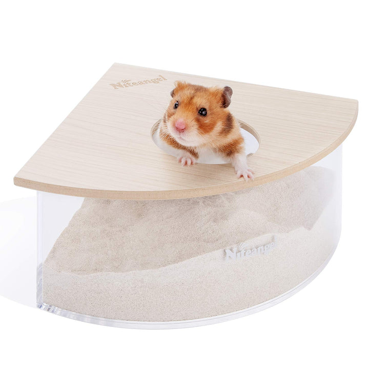 Niteangel Sandkasten für Kleintiere: Acryl-Kreiter, Sandbad und Duschkabine, Sandbehälter für Hamste