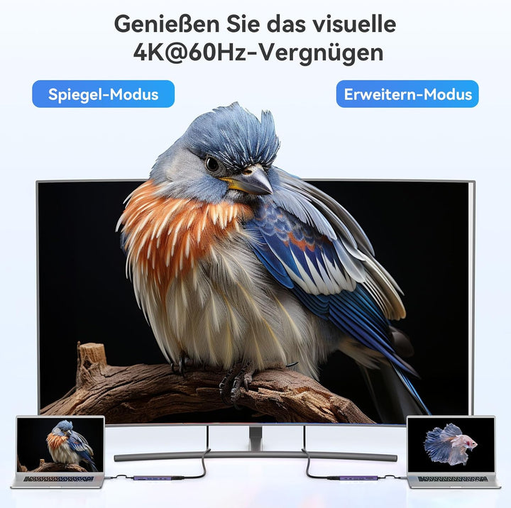 MOKiN USB C Hub, Multiport Adapter für MacBook Pro/Air, 7 in 1 MacBook Adapter USB C to HDMI Hub, 2