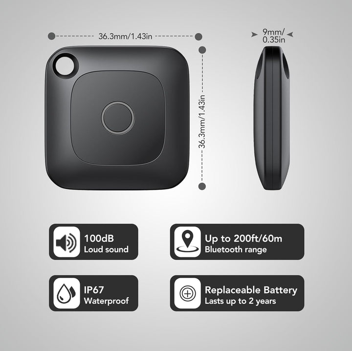 Hoxe Air Tracker Tag, Smart Tag Schlüsselfinder Kompatibel mit Apple Wo ist (Nur iOS), Smart Finder