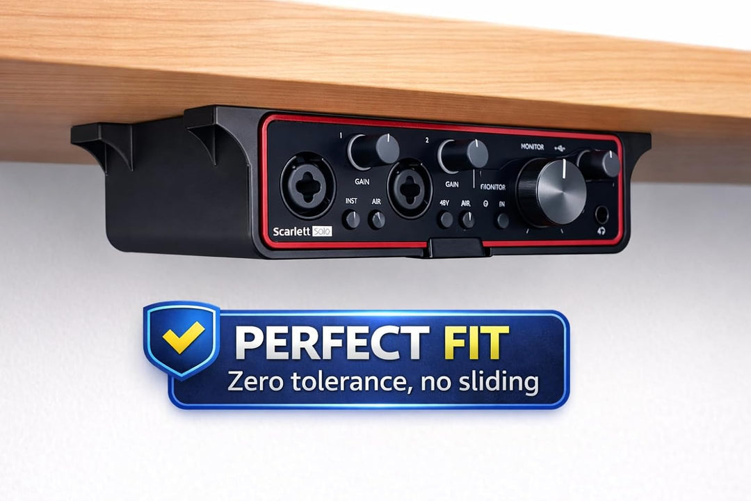 Tischhalterung für Focusrite Scarlett Solo 3rd Gen Audio-Interface, Desk Mount, Under Desk Mount, Sc