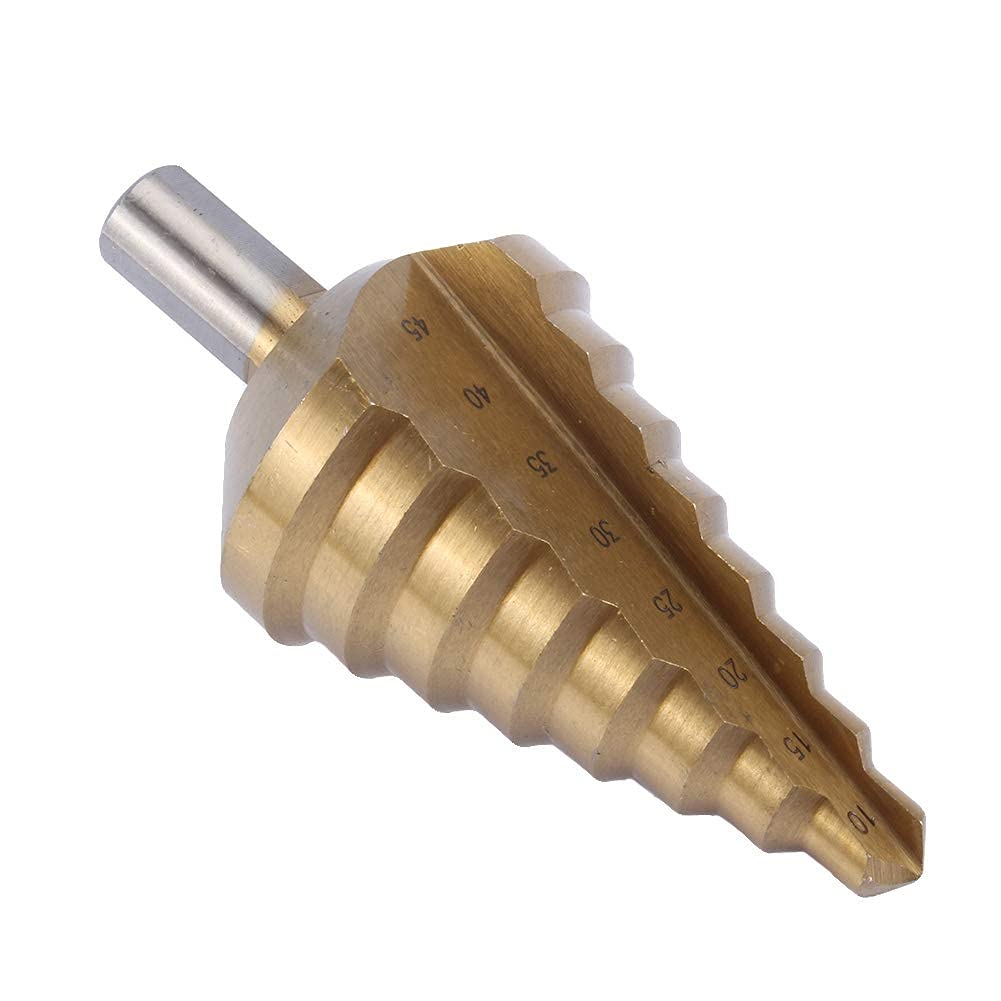 Yosoo HSS Beschichtetes Pagoda Stufenbohrer Kegelbohrer für Elektrowerkzeug 10-45 mm