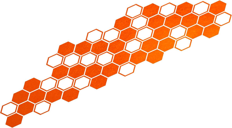 FOLIATEC Car Design Sticker Aufkleber Autoaufkleber Autosticker HEXAGON, orange chrom matt, 32 x 130