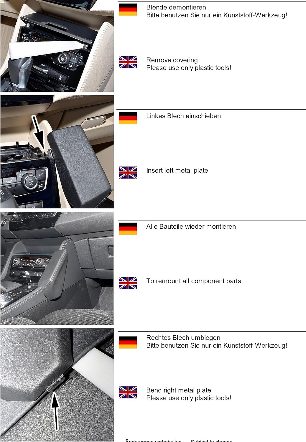 KUDA Handyhalterung passend für BMW 2er Active Tourer (F45, F46) ab 2015 - Telefonkonsole für Smartp