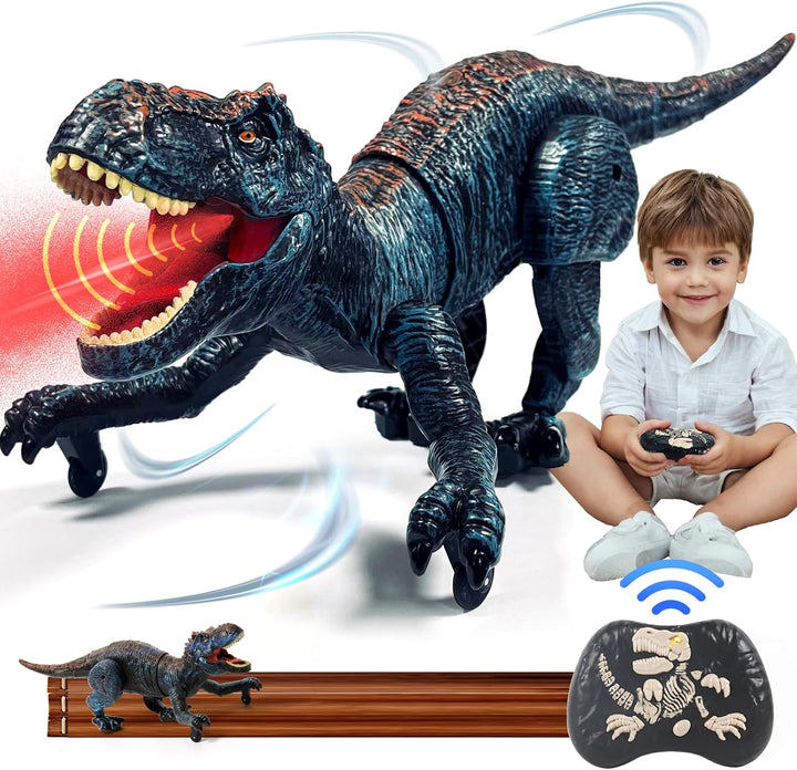 Sunrad Kinder Ferngesteuertes Dinosaurier Spielzeug,Elektronik T-Rex Dino Spielzeug mit Spray, Licht