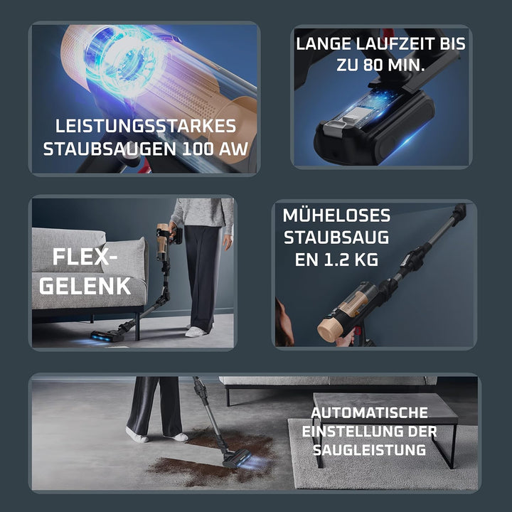 Rowenta X-Force Flex 9.80 kabelloser Akku-Stabstaubsauger, Animal Care Modell, 100 AW, bis zu 80 min