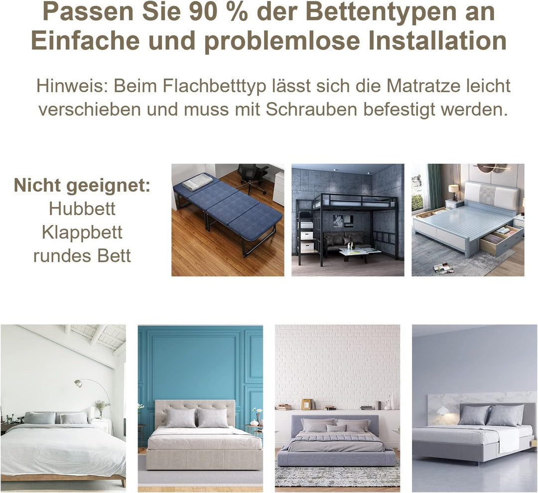 Herrselsam Bettgitter für Kinder (180 x 80 cm)，Rausfallschutz Bett für Kinder,Kinderbettgitter mit l