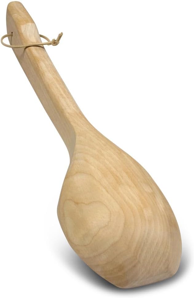 Sauna Kelle Birke 40 cm – traditionelle Saunakelle aus hellem Birkenholz, sauber gehobelt und geschl