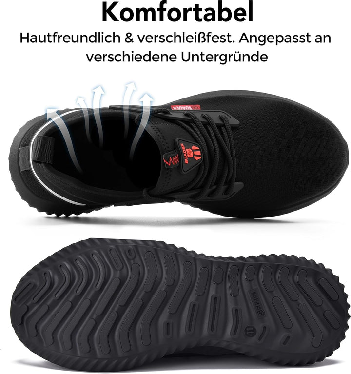 SUADEX Arbeitsschuhe Herren Sicherheitsschuhe Damen Leicht Atmungsaktiv Unisex Stahlkappenschuhe 37
