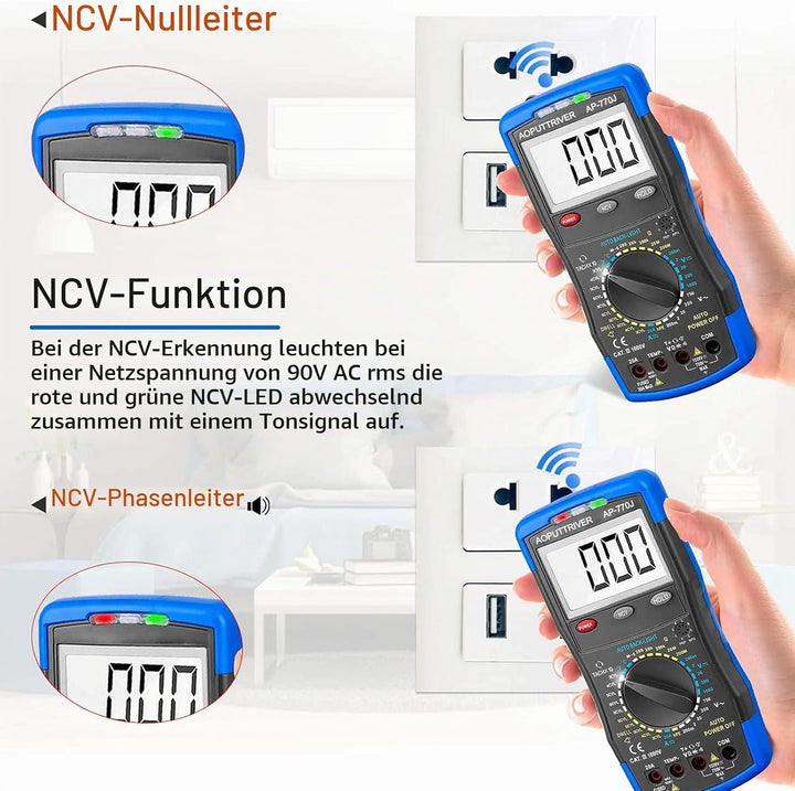 Automotive Multimeter AP-770J Auto Digital Multimeter manueller Streckenauto-Multitester Voltage Det