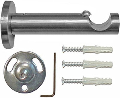 Gardinenstange 16mm 1-Lauf Edelstahloptik, 240cm (2x120cm), 240