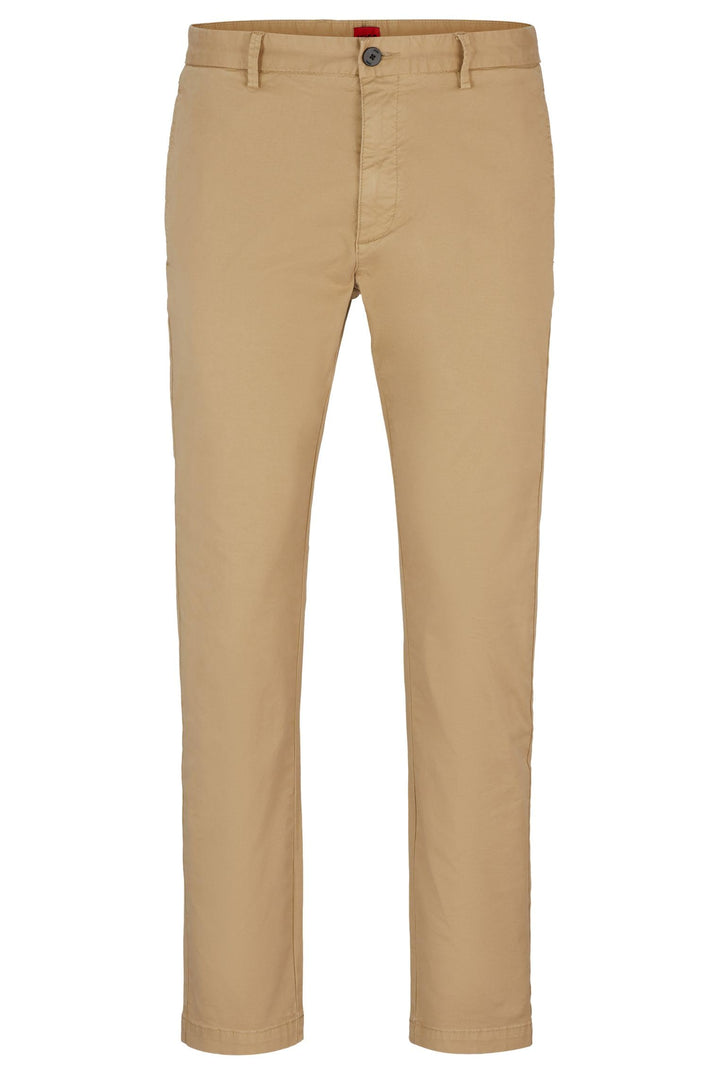 HUGO Herren David222D Slim-Fit Chino aus elastischer Baumwoll-Gabardine 33W / 34L Medium Beige264, 3