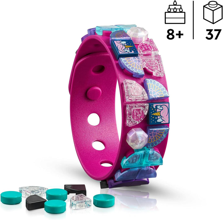 LEGO 41802 DOTS Einhorn Armband, kreatives Spielzeug DIY Schmuck-Bastelset mit glitzernden Steinen f