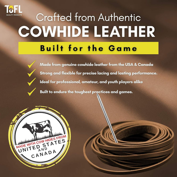 TOFL Softball and Baseball Glove Lace Kit | Mitt Lace Glove Repair Lacing Kit | 2 Leather Laces with