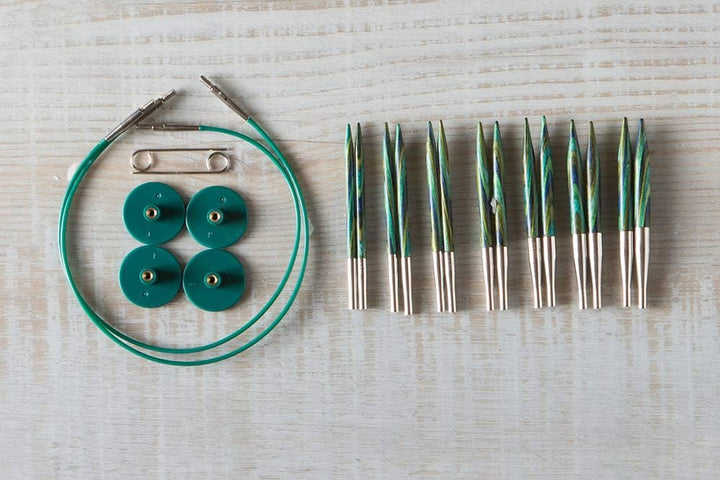 Knit Picks Options Stricknadel-Set aus Holz, kurze Spitze, auswechselbar, 7,5 cm Caspian, Caspian