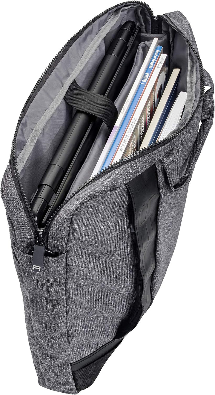 PEDEA Notebooktasche "Fancy" für 15,6 Zoll (39,6cm) mit Schultergurt und Notebookschloss, grau Grau