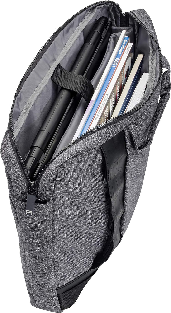 PEDEA Notebooktasche "Fancy" für 15,6 Zoll (39,6cm) mit Schultergurt und Notebookschloss, grau Grau