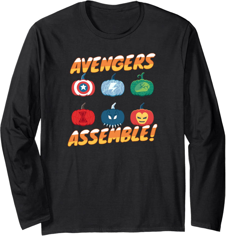 Marvel Avengers Assemble Pumpkin Heroes Halloween Langarmshirt