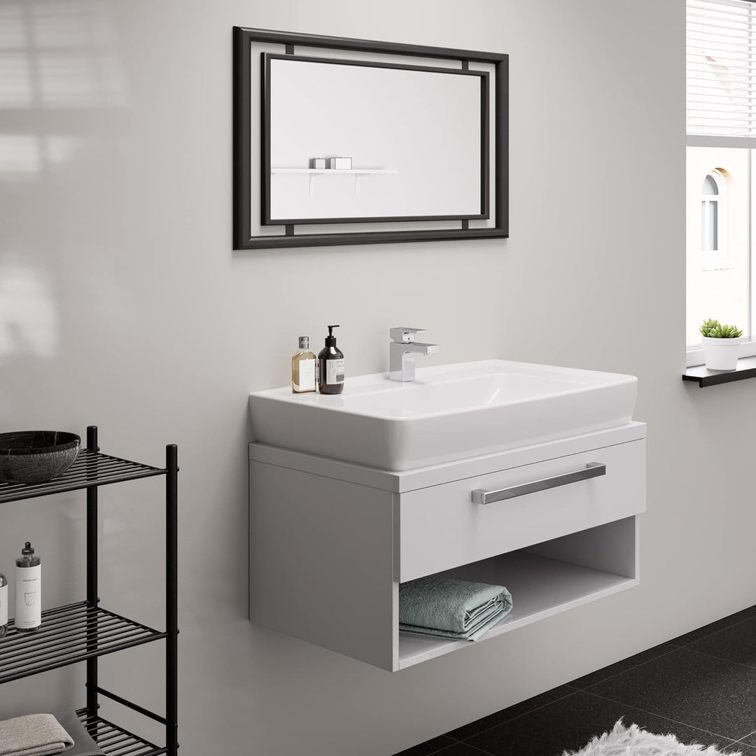 hansgrohe Waschtischarmatur Vernis Shape, Wasserhahn Bad mit Auslauf Höhe 70 mm, mit Zugstange, Bada