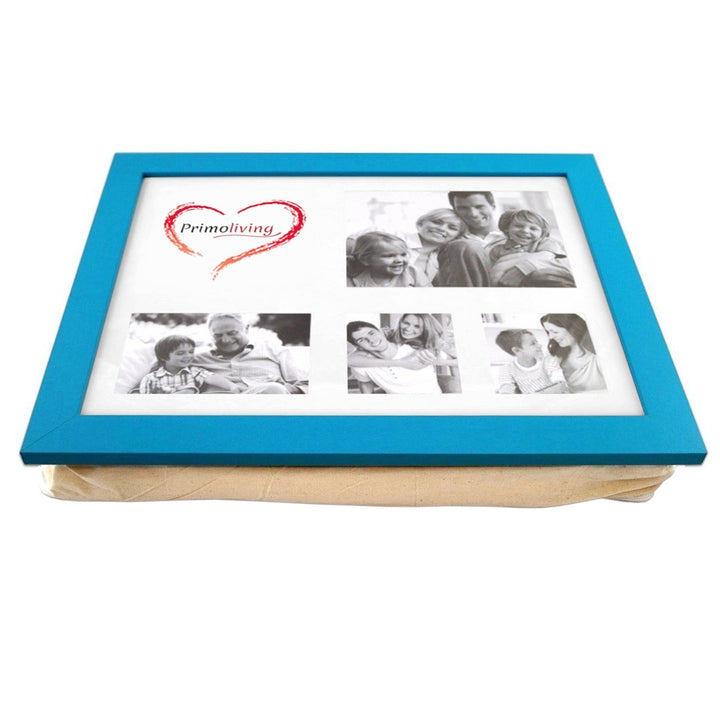 PrimoLiving Knietablett P-455 mit Kissen und Fotorahmen Blau Türkis, Blau