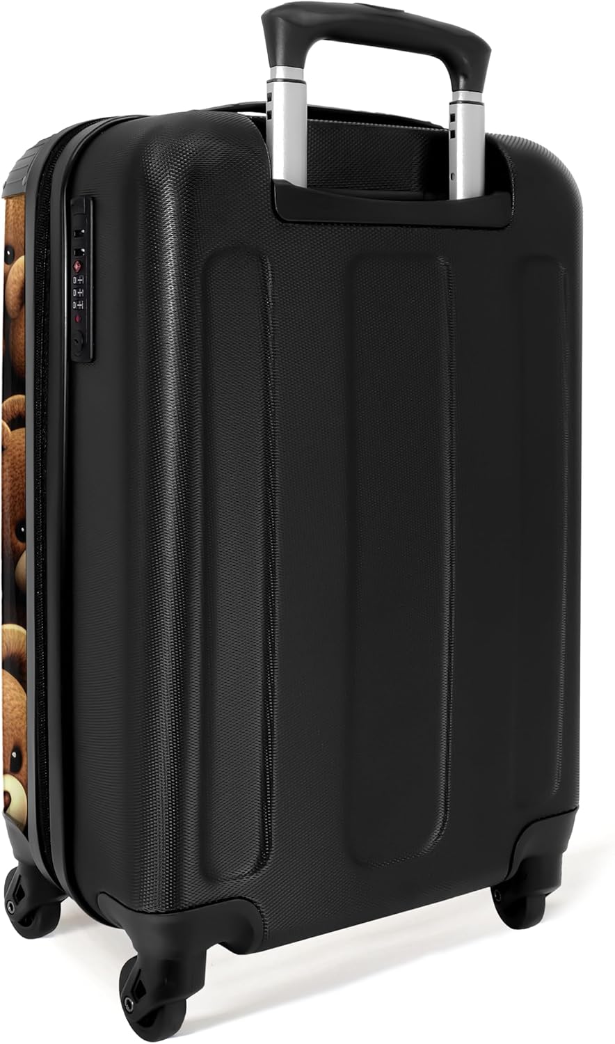 NoBoringSuitcases.com® Koffer Handgepäck Trolley Rollkoffer Kleine Reisekoffer mit 4 Rollen - Teddyb
