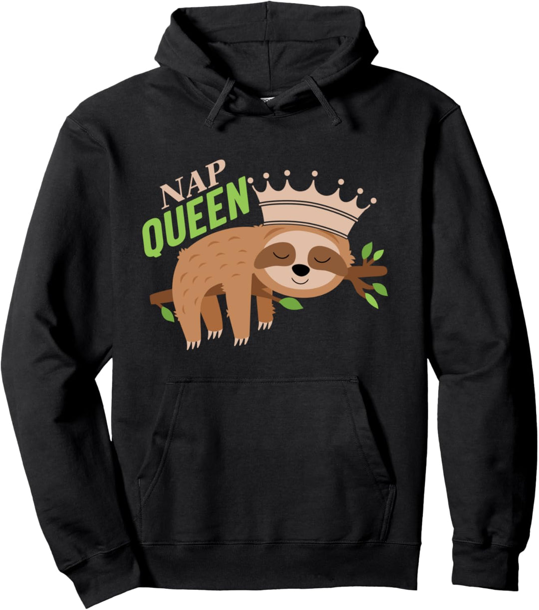 Lustiges Faultier Prinzessin Queen Tees für Frauen Nickerchen Königin Pullover Hoodie