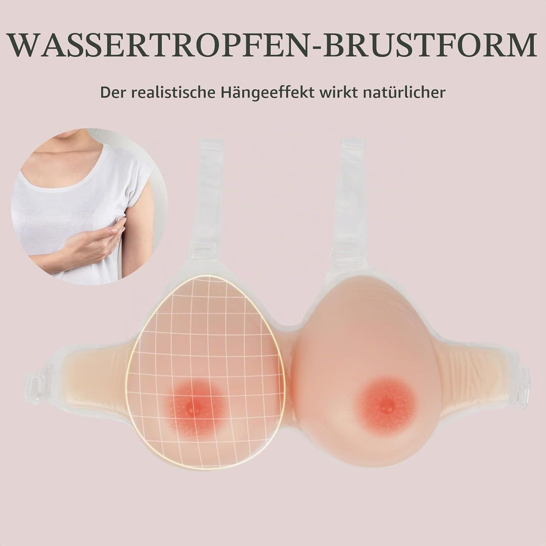 Windsleeping Silikon Brustprothese mit Trägern, Mastektomie-Prothese, Fake Brüste Nackt B, Nackt B