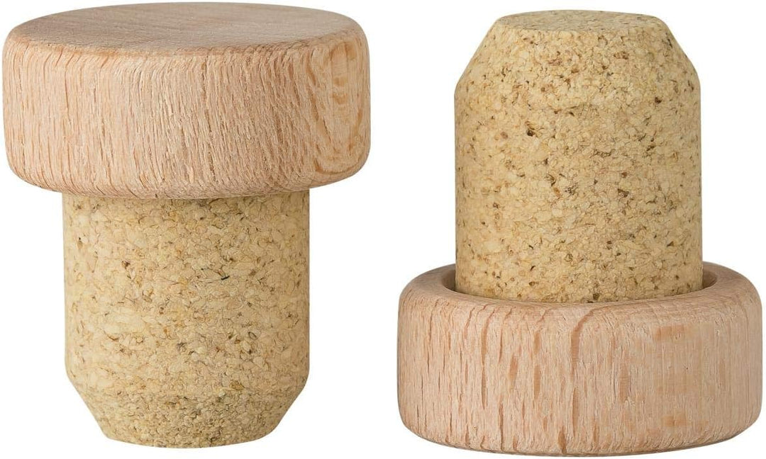 Griffkorken mit Holzgriff 19,5 mm | Holzgriffkorken | Presskork | Agglomeriert | Für Gin, Spirituose