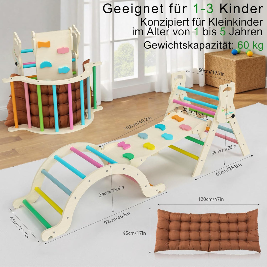 Klettergerüst Indoor Geschenke Junge Mädchen, Montessori Spielzeug ab 1.5 2 3 4 + Jahre, Upgrade 7-i