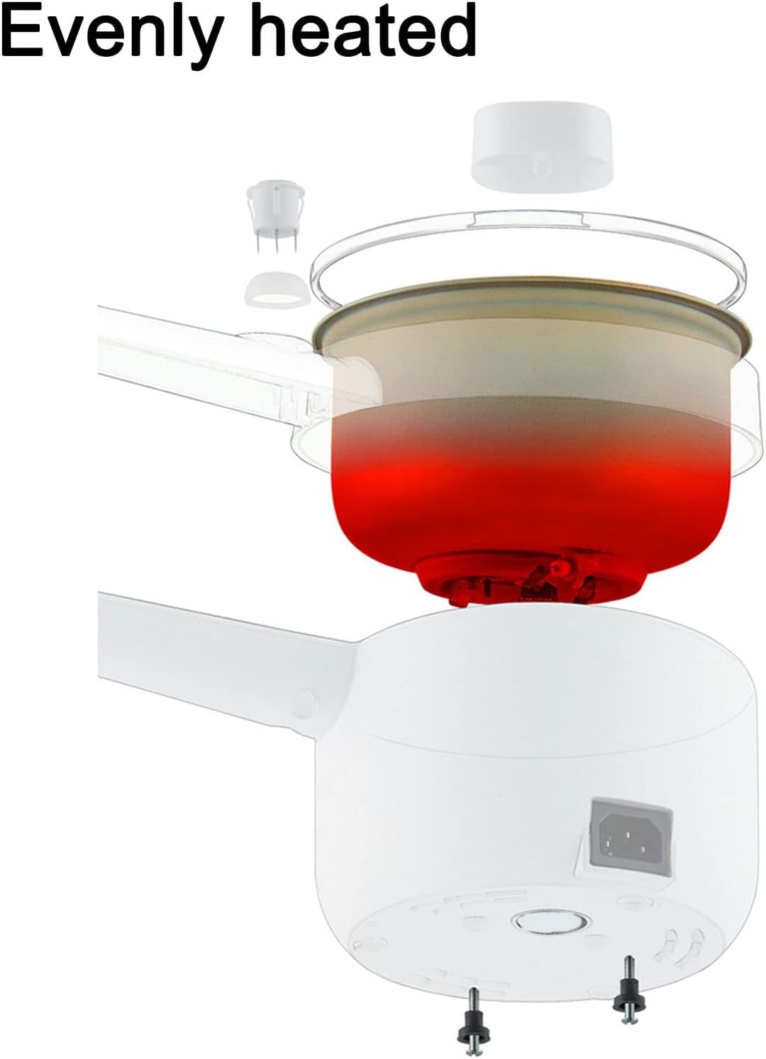 Elektrischer Hot Pot, Mini-Ramen-Kocher 1,8 L Nudeltopf Antihaft-Sauté-Pfanne Multifunktions-Elektro