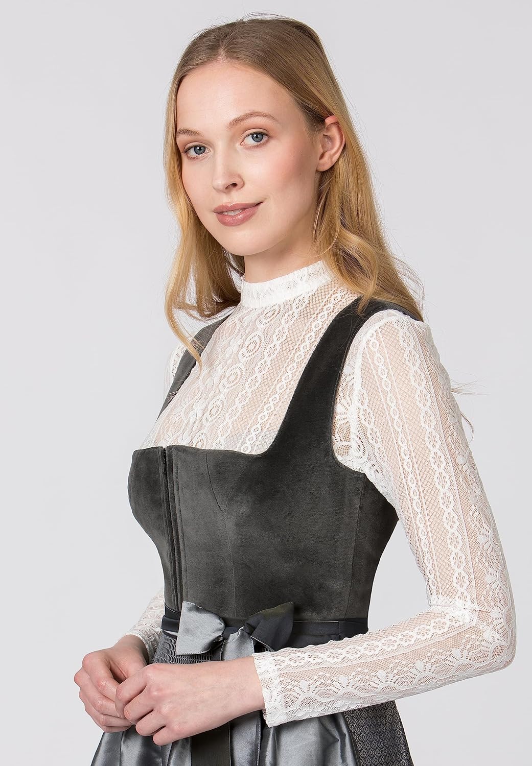 Stockerpoint Damen Dirndl Gloria Kleid für besondere Anlässe 42 Graphit, 42 Graphit