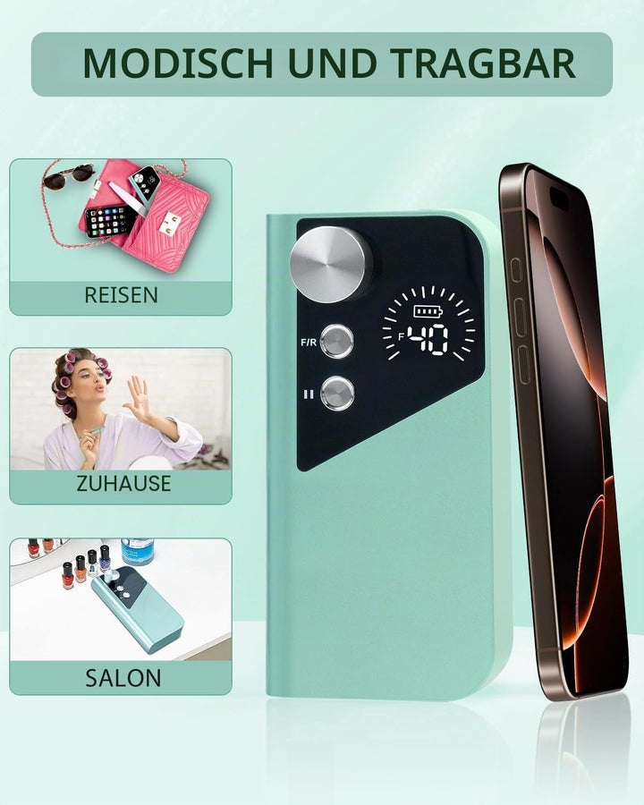Professioneller Nagelfräser 40000 U/min, Wiederaufladbare Elektrische Nagelfeile für Gelnägel &amp; Acry