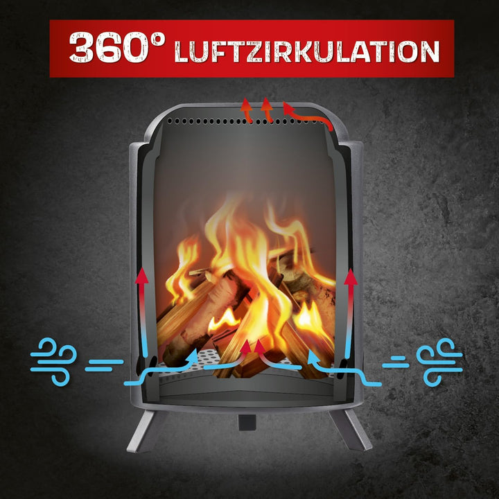 LANDMANN Feuerschale rauchfrei | Outdoor Feuerkorb | Feuertonne für Garten, Terrasse & Camping | kle