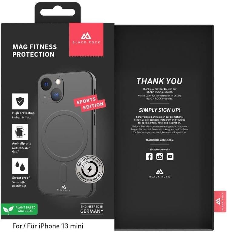 Black Rock - Hülle Fitness Case Passend für Apple iPhone 13 Mini I Handyhülle MagSafe Kompatibel, Si