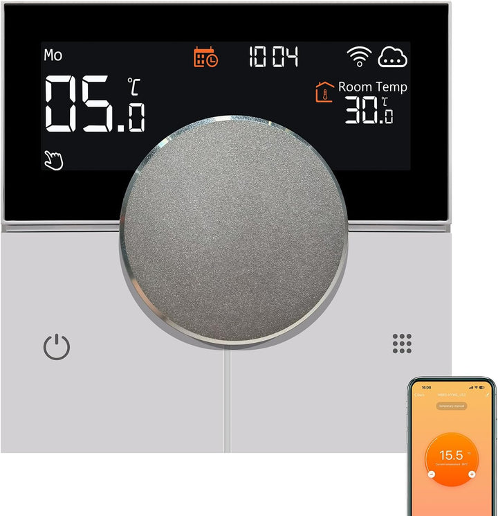 KETOTEK Smart Elektrisches Heizungsthermostat 16A, Digital WLAN Raumthermostat Für Elektrische Fussb