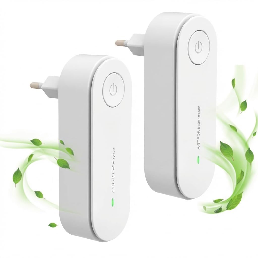 2 Pcs Luftreiniger Plug in Negativ Ionen Luftreinige Tragbarer Air Purifier IonizerGenerator Leiser