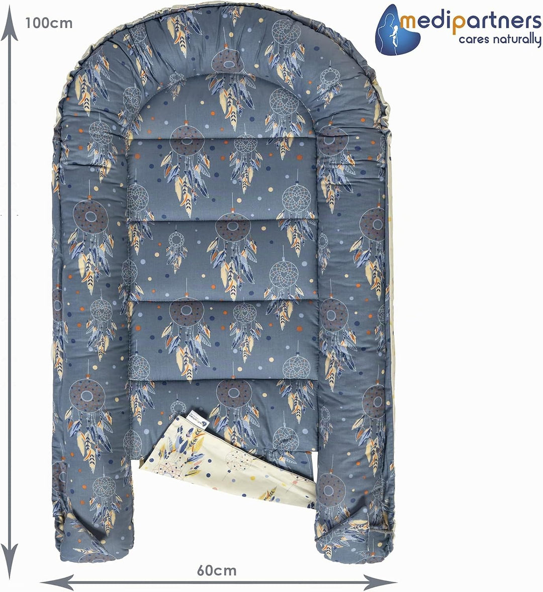Medi Partners Babynest Kuschelnest Babynestchen 100% Baumwolle Nestchen Reisebett für Babys Säugling