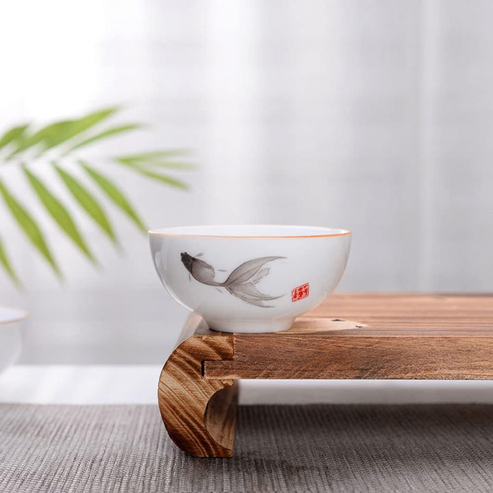 Liang baobao Chinesische Tee-Verkostungstasse, 4er-Set, 57 ml, weisses Porzellan, Mini-Tassen für Go