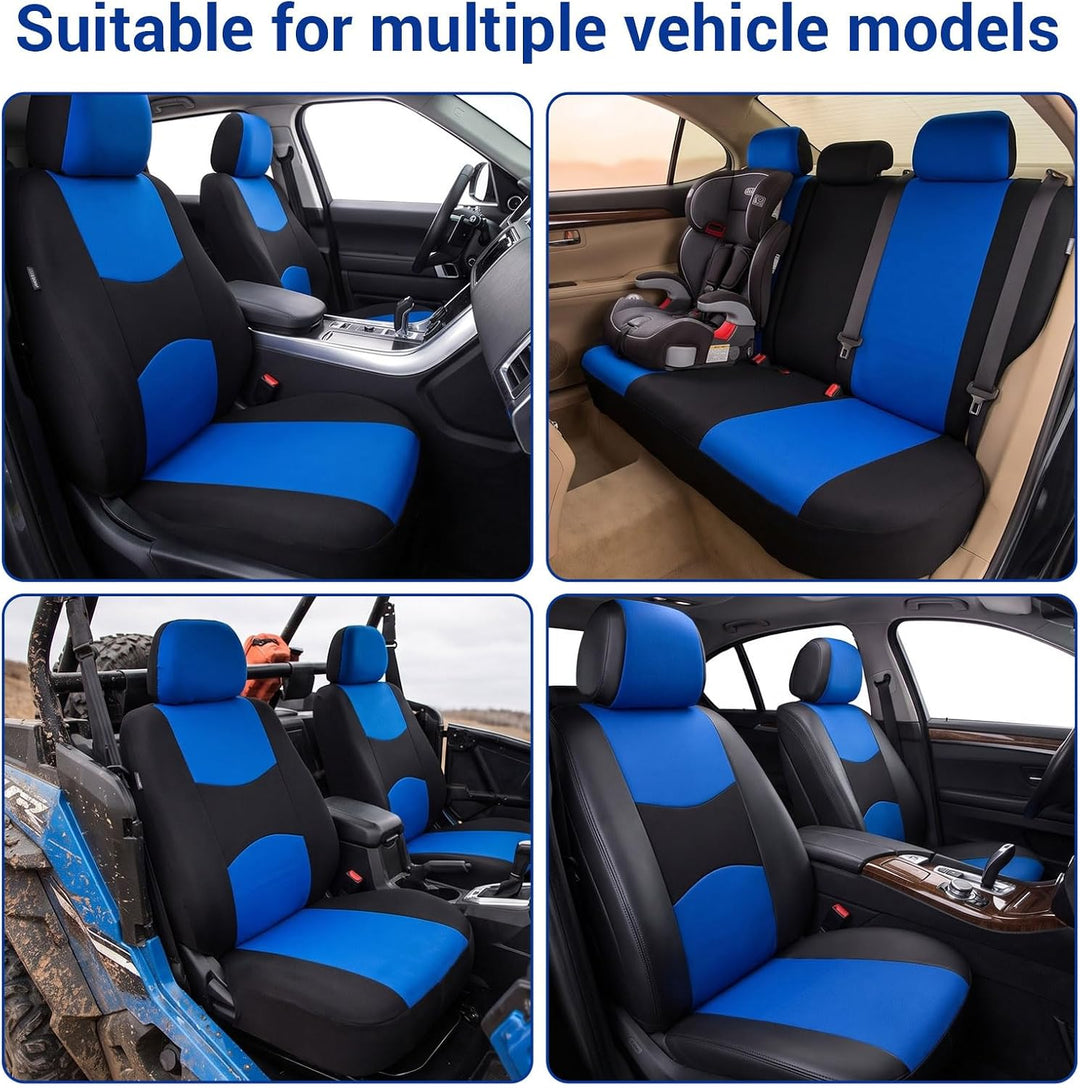 5-Sitze Universal Autositzbezüge, Sitzbezüge Auto,Schonbezüge für Autositze Blau, Blau