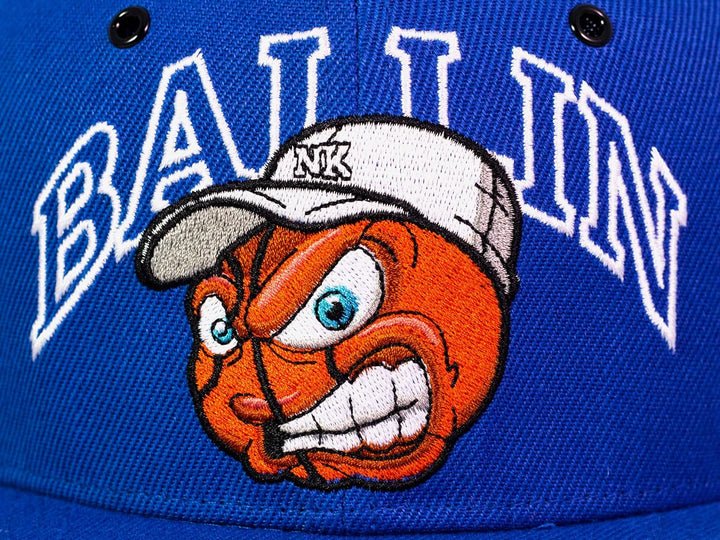 Nebelkind Snapback Cap Ballin' Blau Orange Basketball-Comic-Figur Grössenverstellbar Unisex One Size