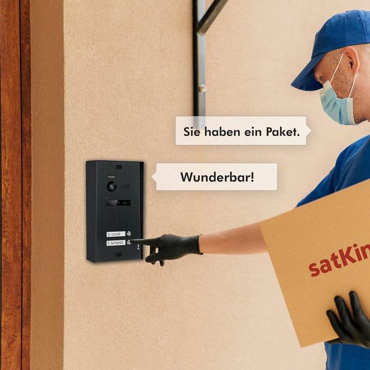 Nonic Balter EVO Aufputz Video-Türsprechanlagen WLAN Set 2 Familienhaus (1x Türstation mit Kamera Sc