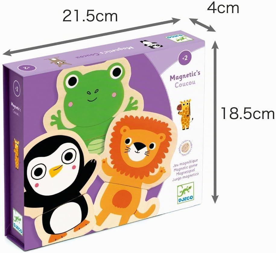 Djeco DJE-006 DJ03118 Magnetisches Puzzle mit Tier Spielzeug 24 Stück