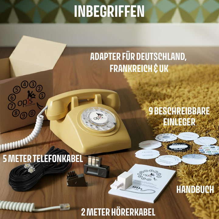 Retro Telefon Wählscheibe/Festnetztelefon Retro/Telefon mit Schnur/Telefon mit Wählscheibe/Telefon R