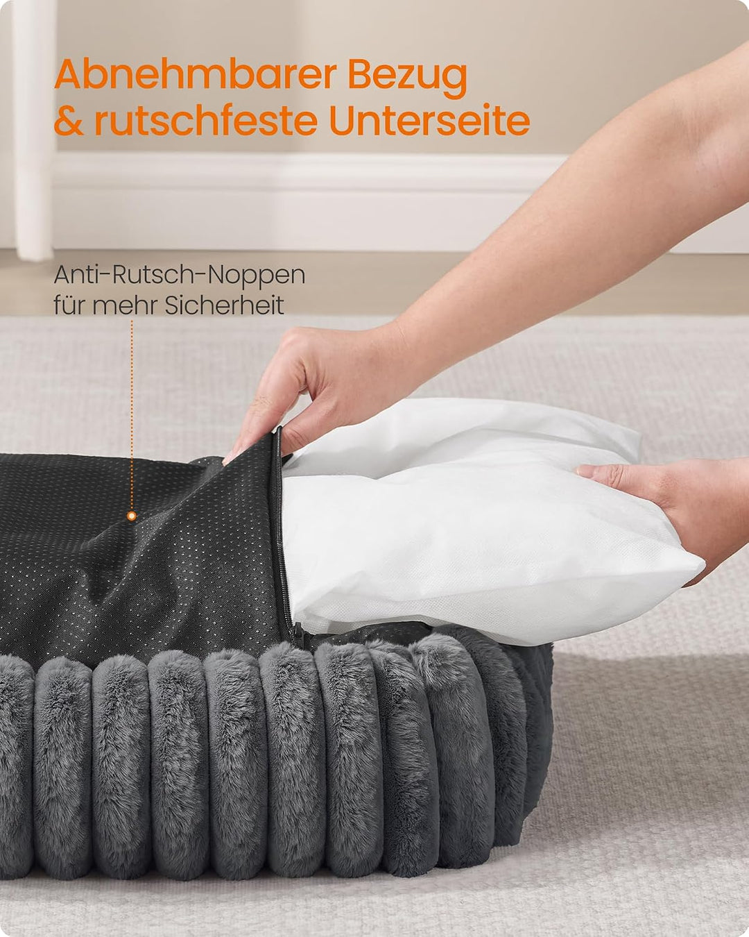 Feandrea Hundebett, mittelgrosses orthopädisches Hundekörbchen, Hundekissen waschbar, Flauschige Hun