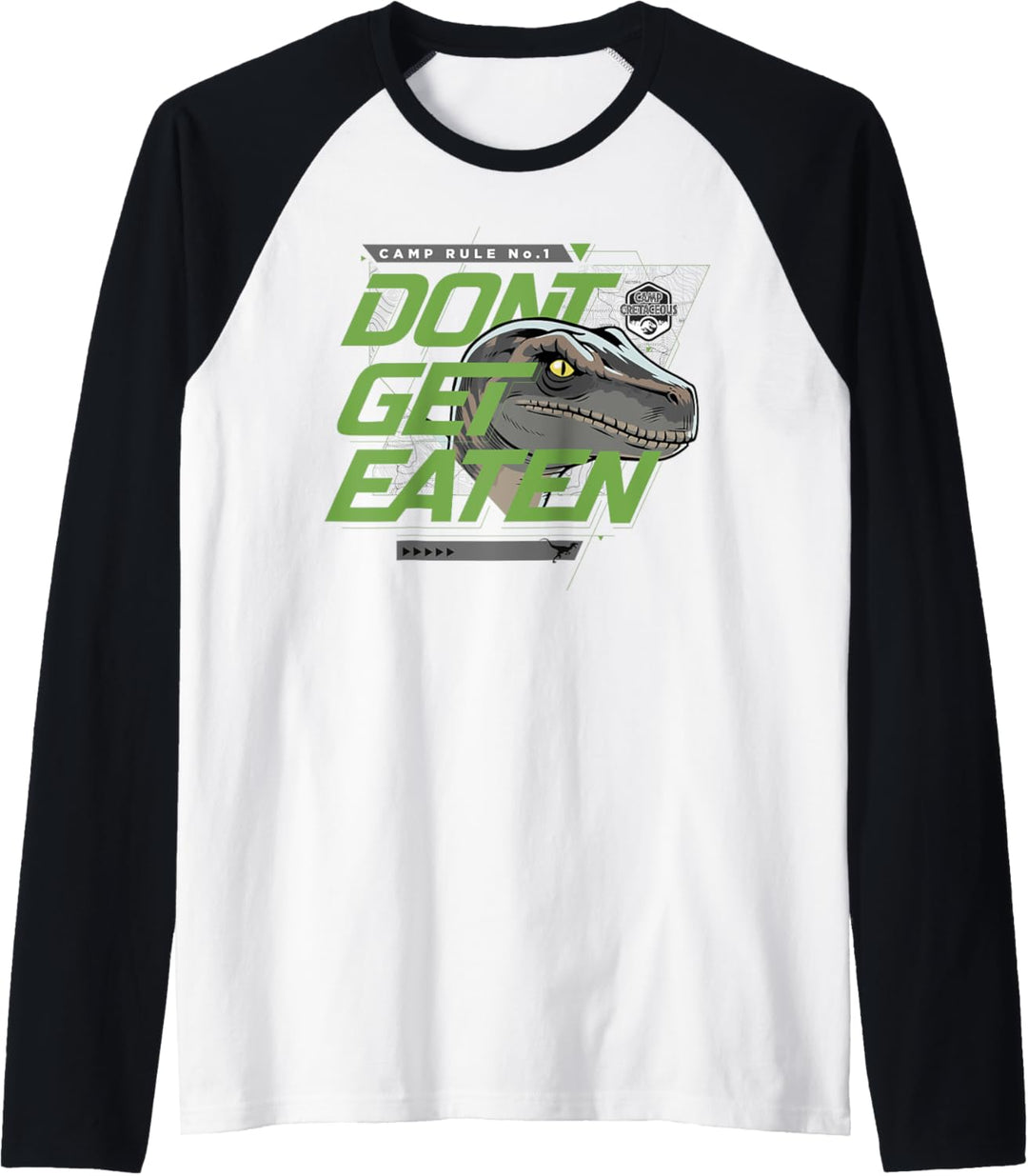Jurassic World: Camp Cretaceous Rule 1 Don't Get Eaten Raglan