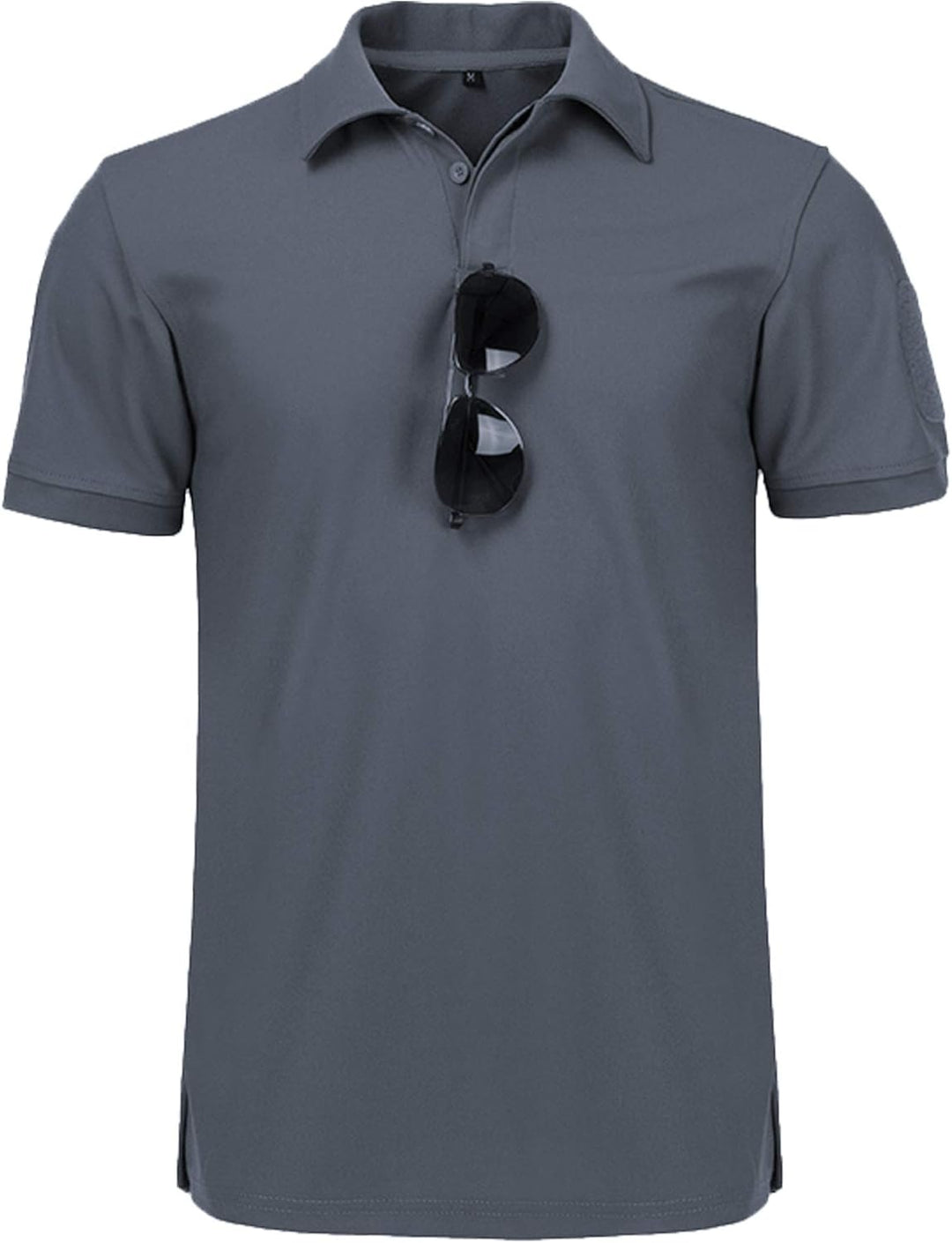 geeksport Poloshirt Herren Golf Kurzarm Freizeit Sport Polo Tennis Tshirts mit Brillenhalter Knopfle