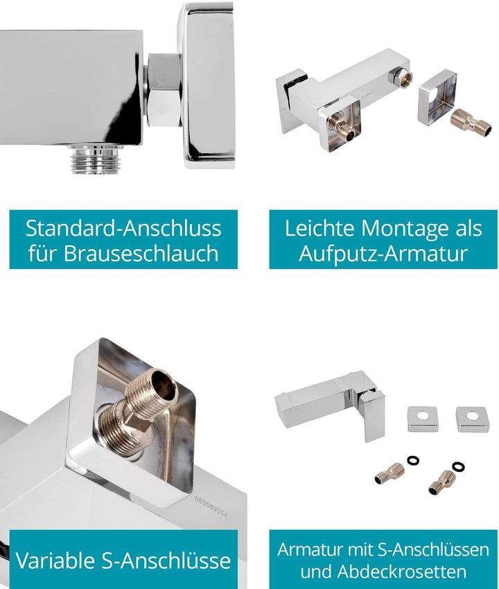 'aquaSu® Einhandmischer Naomi für Brause | Chrom | Wasserhahn | Einhebelmischer, Brause