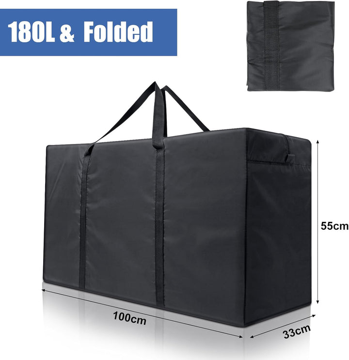 Cozary 180L Aufbewahrungstasche Gross, 600D Oxford Heavy-Duty Umzugstaschen mit Handgriff, Wasserdic